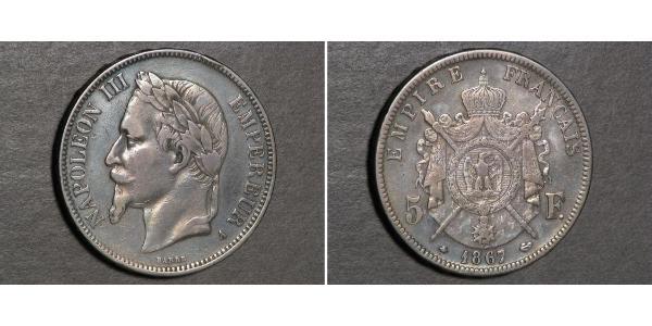 5 Franc Second Empire (1852-1870) Argent Napoleon III (1808-1873)