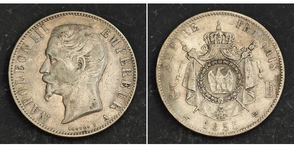 5 Franc Second Empire (1852-1870) Argent Napoleon III (1808-1873)