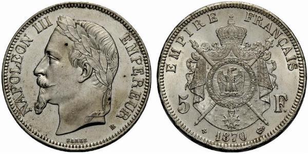 5 Franc Second Empire (1852-1870) Argent Napoleon III (1808-1873)