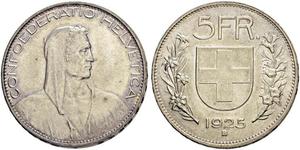 5 Franc Suisse Argent 