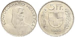 5 Franc Suisse Argent 