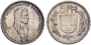 5 Franc Suisse Argent 