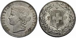 5 Franc Suisse Argent 