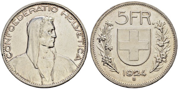 5 Franc Suisse Argent 