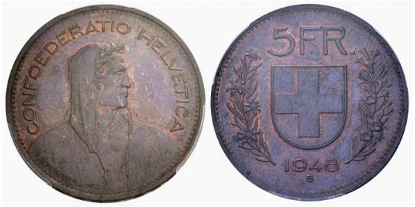 5 Franc Suisse Argent 