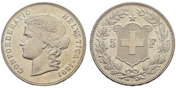 5 Franc Suisse Argent 