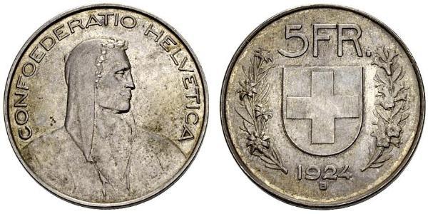 5 Franc Suisse Argent 