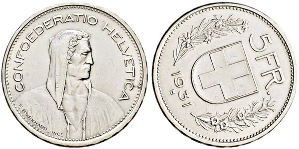 5 Franc Suisse Argent 