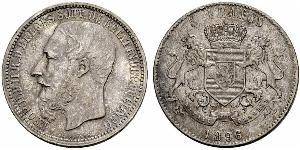 5 Franc État indépendant du Congo (1885 - 1908) Argent Leopold II (1835 - 1909)