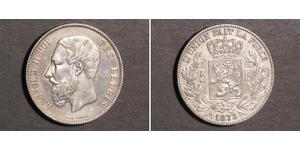 5 Franc Belgio Argento Leopold II (1835 - 1909)