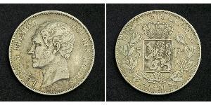 5 Franc Belgio Argento Leopoldo I del Belgio (1790-1865)