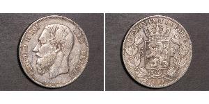 5 Franc Belgio Argento Leopold II (1835 - 1909)