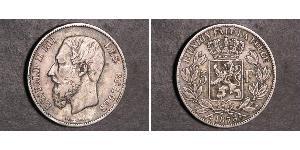 5 Franc Belgio Argento Leopold II (1835 - 1909)