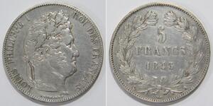 5 Franc Francia / Monarchia di Luglio (1830-1848) Argento Luigi Filippo di Francia (1773 -1850)