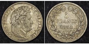 5 Franc Francia / Monarchia di Luglio (1830-1848) Argento Luigi Filippo di Francia (1773 -1850)