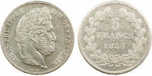 5 Franc Francia / Monarchia di Luglio (1830-1848) Argento Luigi Filippo di Francia (1773 -1850)