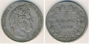 5 Franc Francia / Monarchia di Luglio (1830-1848) Argento Luigi Filippo di Francia (1773 -1850)