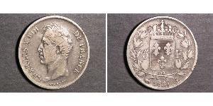 5 Franc Kingdom of France (1815-1830) Argento Carlo X di Francia (1757-1836)