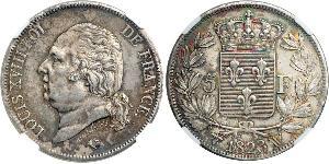 5 Franc Kingdom of France (1815-1830) Argento 