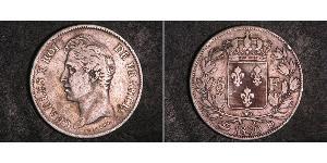 5 Franc Kingdom of France (1815-1830) Argento Carlo X di Francia (1757-1836)