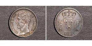 5 Franc Kingdom of France (1815-1830) Argento Carlo X di Francia (1757-1836)