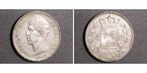 5 Franc Kingdom of France (1815-1830) Argento Carlo X di Francia (1757-1836)