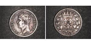 5 Franc Kingdom of France (1815-1830) Argento Carlo X di Francia (1757-1836)