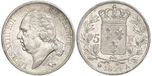 5 Franc Kingdom of France (1815-1830) Argento 