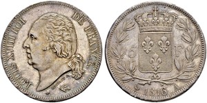 5 Franc Kingdom of France (1815-1830) Argento 