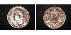 5 Franc Kingdom of France (1815-1830) Argento Carlo X di Francia (1757-1836)