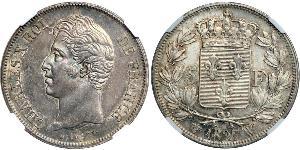 5 Franc Kingdom of France (1815-1830) Argento Carlo X di Francia (1757-1836)