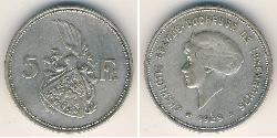 5 Franc Lussemburgo Argento 