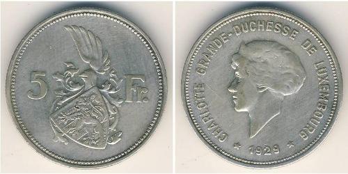 5 Franc Lussemburgo Argento 