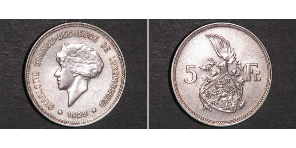 5 Franc Lussemburgo Argento 