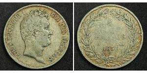5 Franc Monarchia di Luglio (1830-1848) Argento Luigi Filippo di Francia (1773 -1850)