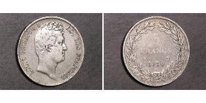 5 Franc Monarchia di Luglio (1830-1848) Argento Luigi Filippo di Francia (1773 -1850)