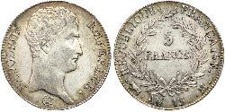 5 Franc Primo Impero francese (1804-1814) Argento Napoleone Bonaparte(1769 - 1821)
