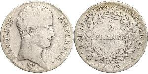 5 Franc Primo Impero francese (1804-1814) Argento Napoleone Bonaparte(1769 - 1821)