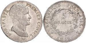 5 Franc Primo Impero francese (1804-1814) Argento Napoleone Bonaparte(1769 - 1821)