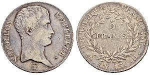 5 Franc Primo Impero francese (1804-1814) Argento Napoleone Bonaparte(1769 - 1821)