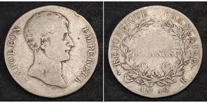 5 Franc Primo Impero francese (1804-1814) Argento Napoleone Bonaparte(1769 - 1821)