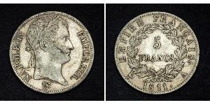 5 Franc Primo Impero francese (1804-1814) Argento Napoleone Bonaparte(1769 - 1821)