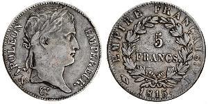 5 Franc Primo Impero francese (1804-1814) Argento Napoleone Bonaparte(1769 - 1821)