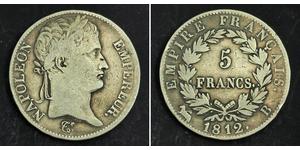 5 Franc Primo Impero francese (1804-1814) Argento Napoleone Bonaparte(1769 - 1821)