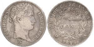 5 Franc Primo Impero francese (1804-1814) Argento Napoleone Bonaparte(1769 - 1821)