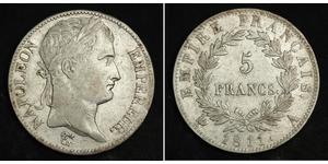 5 Franc Primo Impero francese (1804-1814) Argento Napoleone Bonaparte(1769 - 1821)