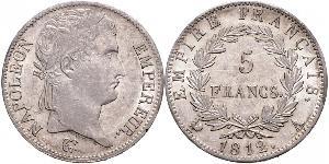 5 Franc Primo Impero francese (1804-1814) Argento Napoleone Bonaparte(1769 - 1821)