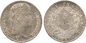 5 Franc Primo Impero francese (1804-1814) Argento Napoleone Bonaparte(1769 - 1821)