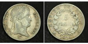 5 Franc Primo Impero francese (1804-1814) Argento Napoleone Bonaparte(1769 - 1821)