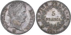 5 Franc Primo Impero francese (1804-1814) Argento Napoleone Bonaparte(1769 - 1821)